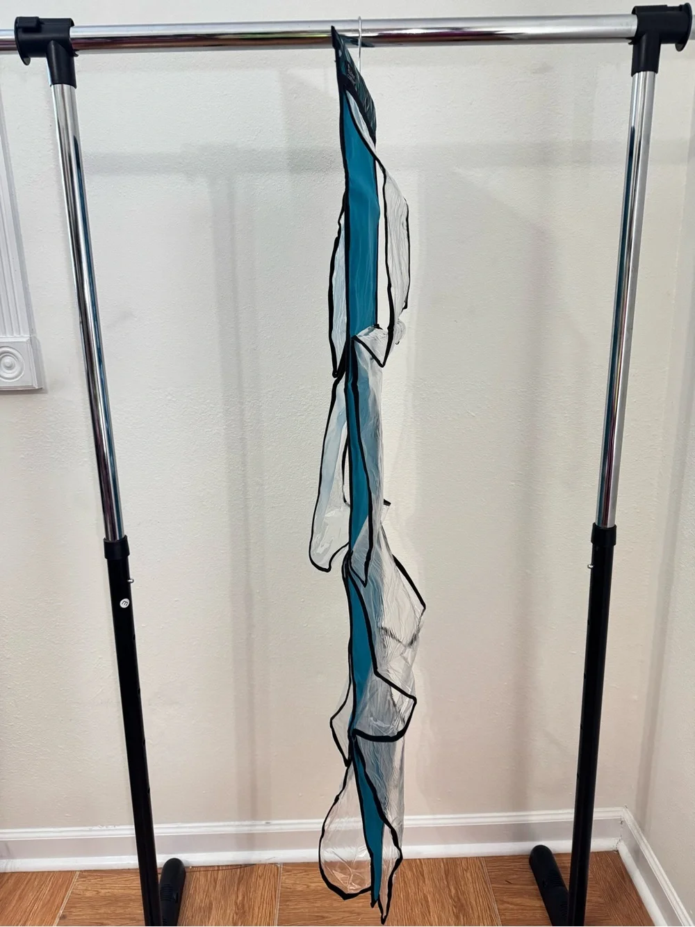 3 Pcs Teal Blue Clear Hanging 8-21 Shoes Bag Towel Scarfs Ties Closet Organizers